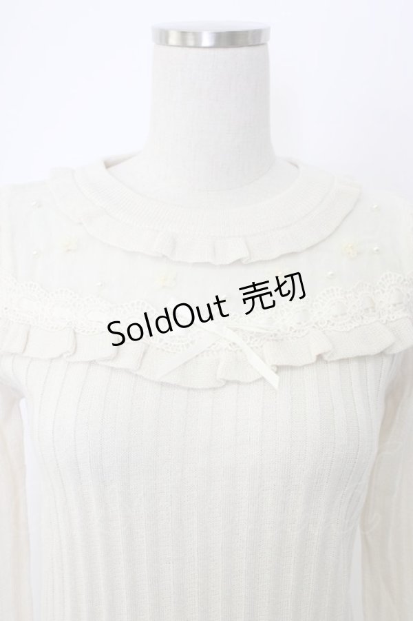 画像3: axes femme POETIQUE / お花フリルラメニットプルオーバー  キナリ T-26-02-03-005-AX-TO-SA-ZT (3)