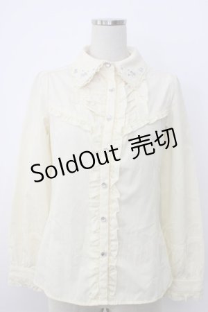 画像: axes femme / シャンデリアジャガードブラウス  アイボリー T-26-02-03-007-AX-BL-SA-ZT594