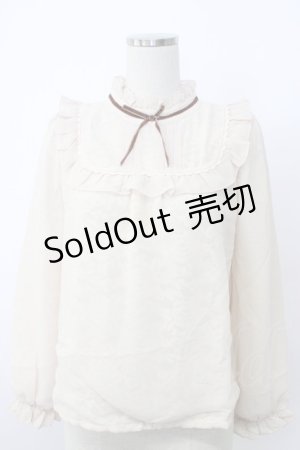 画像: axes femme POETIQUE / レースシフォン重ねヨーク襟ブラウス M ベージュ T-26-02-03-008-AX-BL-SA-ZT594