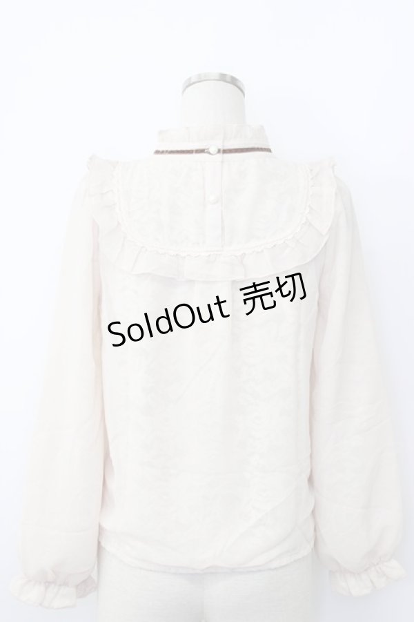 画像2: axes femme POETIQUE / レースシフォン重ねヨーク襟ブラウス M ベージュ T-26-02-03-008-AX-BL-SA-ZT594 (2)