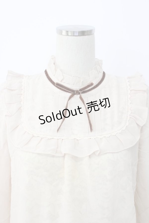 画像3: axes femme POETIQUE / レースシフォン重ねヨーク襟ブラウス M ベージュ T-26-02-03-008-AX-BL-SA-ZT594 (3)