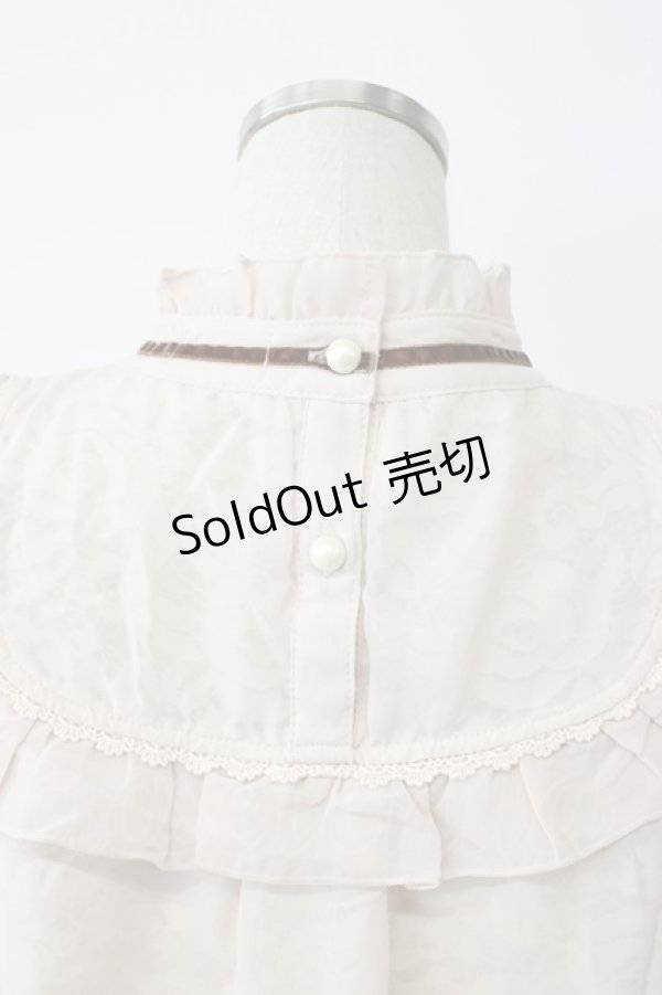 画像4: axes femme POETIQUE / レースシフォン重ねヨーク襟ブラウス M ベージュ T-26-02-03-008-AX-BL-SA-ZT594 (4)