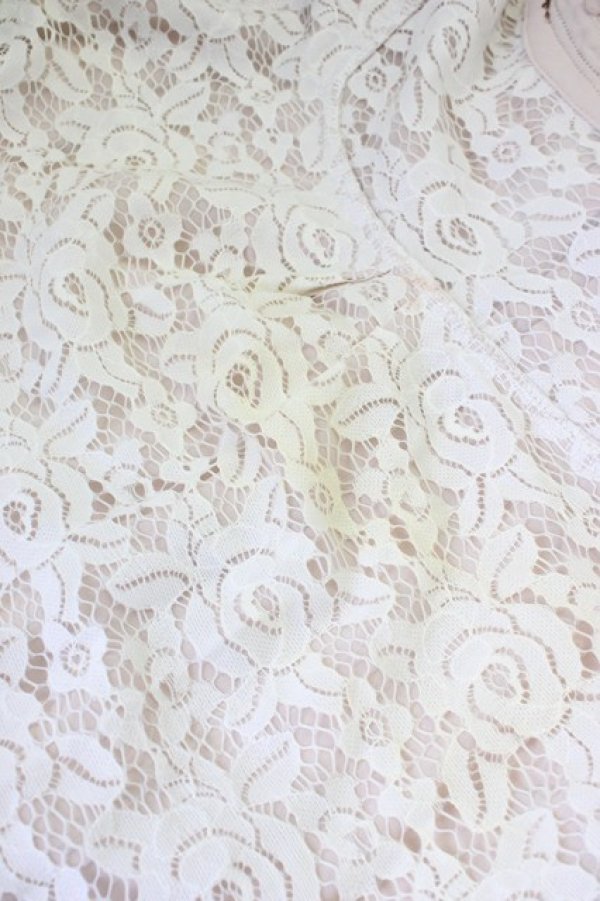 画像6: axes femme POETIQUE / レースシフォン重ねヨーク襟ブラウス M ベージュ T-26-02-03-008-AX-BL-SA-ZT (6)