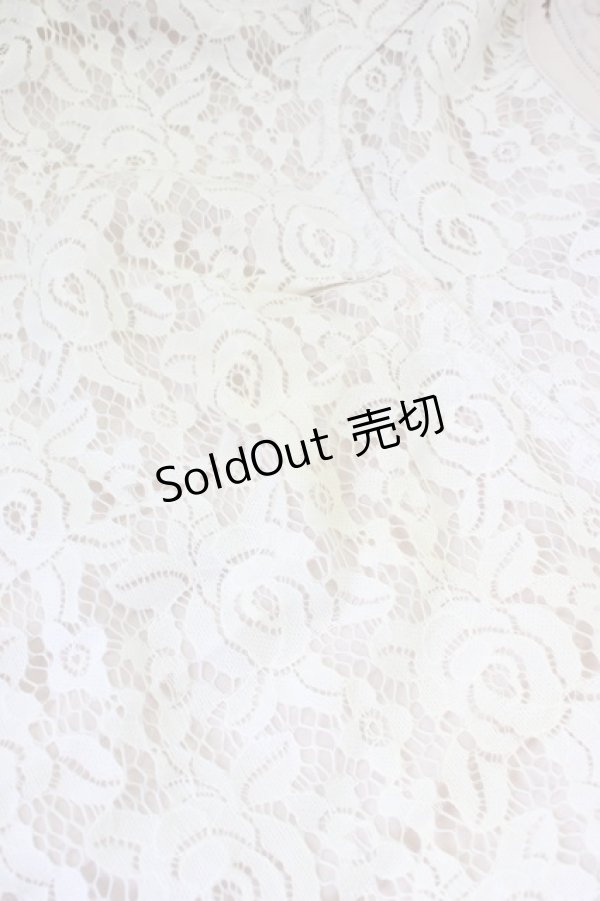 画像6: axes femme POETIQUE / レースシフォン重ねヨーク襟ブラウス M ベージュ T-26-02-03-008-AX-BL-SA-ZT594 (6)