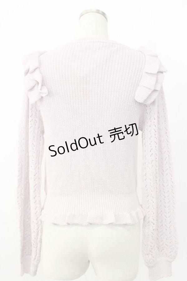 画像2: axes femme POETIQUE / ビジュー肩フリルニットプルオーバー M アワピンク T-26-02-03-010-AX-TO-SA-ZT (2)