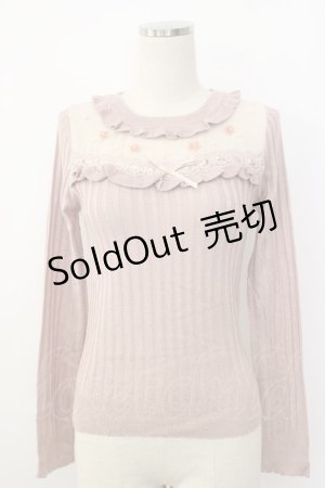 画像: axes femme POETIQUE / お花フリルラメニットプルオーバー M アワピンク T-26-02-03-011-AX-TO-SA-ZT