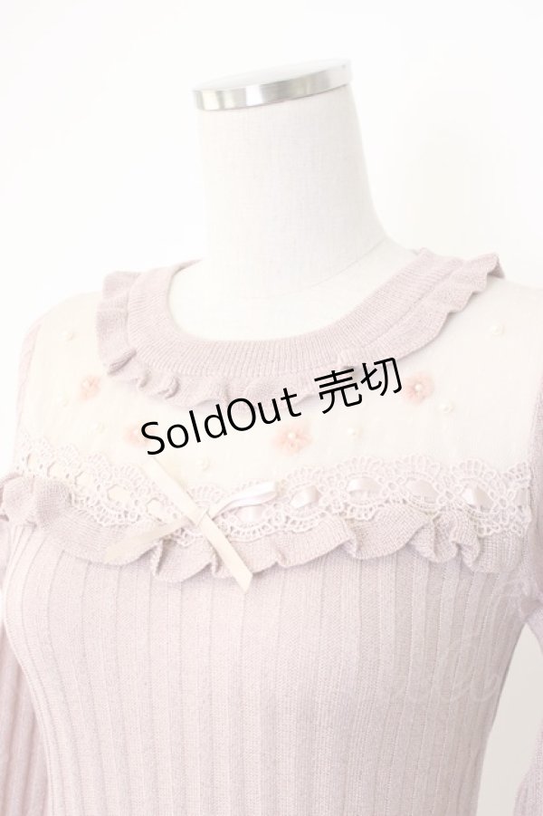 画像3: axes femme POETIQUE / お花フリルラメニットプルオーバー M アワピンク T-26-02-03-011-AX-TO-SA-ZT (3)