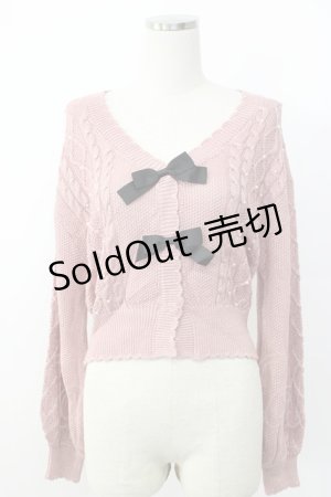 画像: axes femme POETIQUE / リボンラメニットカーデ M ピンク T-26-02-03-012-AX-TO-SA-ZT