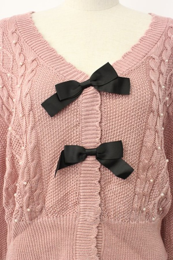 画像3: axes femme POETIQUE / リボンラメニットカーデ M ピンク T-26-02-03-012-AX-TO-SA-ZT (3)