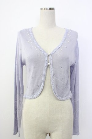 画像: axes femme / パール×ビジュー付きボレロ  ラベンダー T-26-02-03-014-AX-TO-SA-ZT