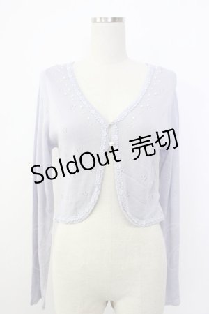 画像: axes femme / パール×ビジュー付きボレロ  ラベンダー T-26-02-03-014-AX-TO-SA-ZT