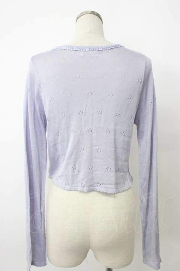 画像2: axes femme / パール×ビジュー付きボレロ  ラベンダー T-26-02-03-014-AX-TO-SA-ZT (2)