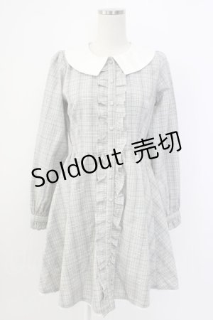 画像: Honey Cinnamon / チェックフリルワンピース  グレーチェック T-26-02-03-018-LO-OP-SA-ZT594