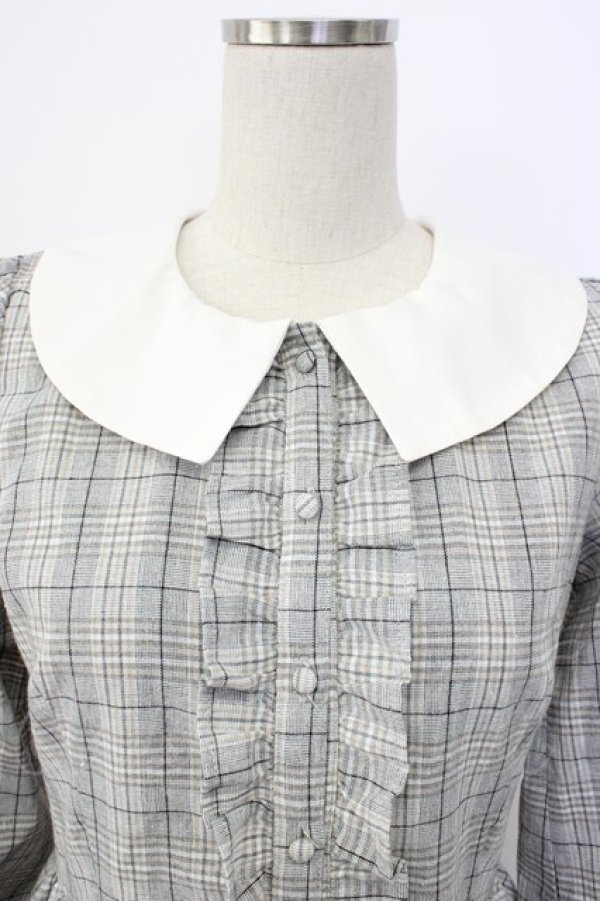 画像3: Honey Cinnamon / チェックフリルワンピース  グレーチェック T-26-02-03-018-LO-OP-SA-ZT (3)