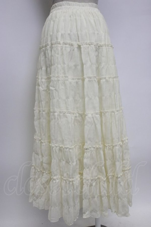 画像2: axes femme / 楊柳ロングスカート  アイボリー T-26-02-04-019-AX-SK-SA-ZT (2)