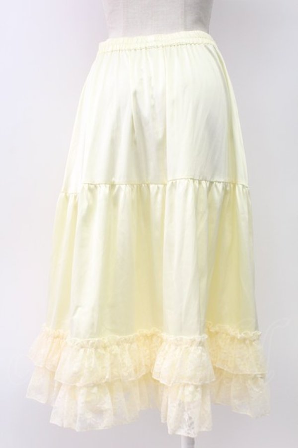 画像2: axes femme kawaii / レースフリルミディペチスカート M キナリ T-26-02-04-020-AX-SK-SA-ZT (2)