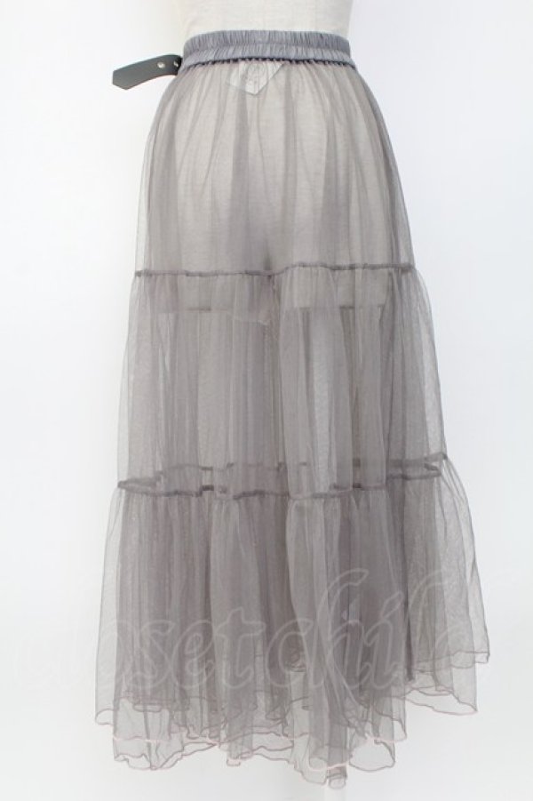 画像2: axes femme / レイヤードチュールフリルスカート  グレー T-26-02-04-022-AX-SK-SA-ZT (2)