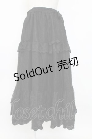 画像: axes femme / ティアードコットンレーススカート  黒 T-26-02-04-025-AX-CO-SA-ZT580