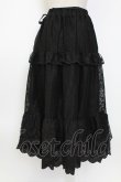 画像2: axes femme / ティアードコットンレーススカート  黒 T-26-02-04-025-AX-CO-SA-ZT (2)
