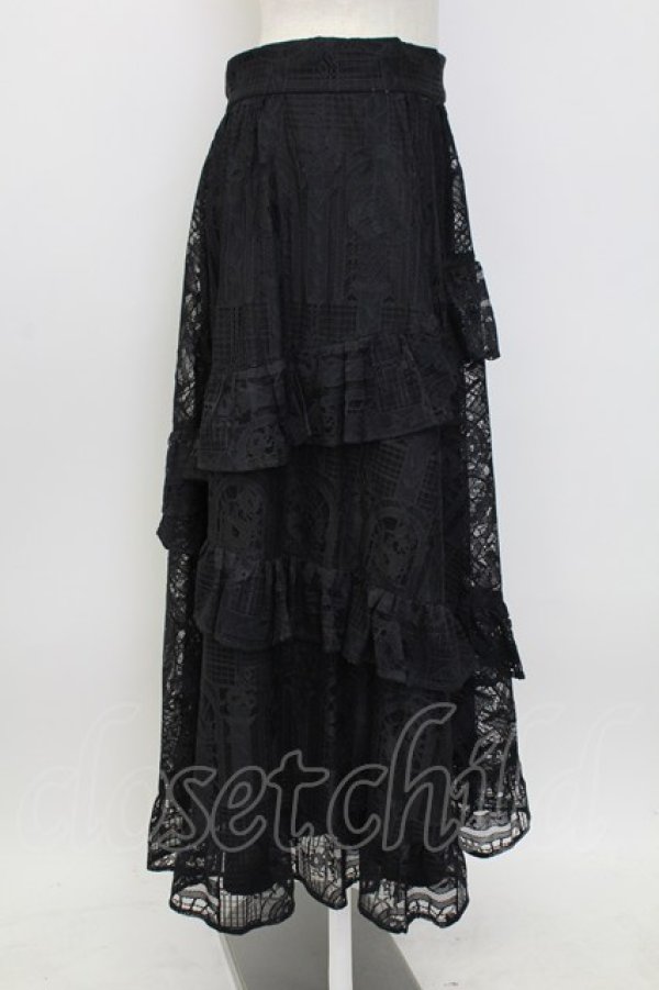 画像3: axes femme / レースロングスカート  黒 T-26-02-04-026-AX-SK-SA-ZT (3)