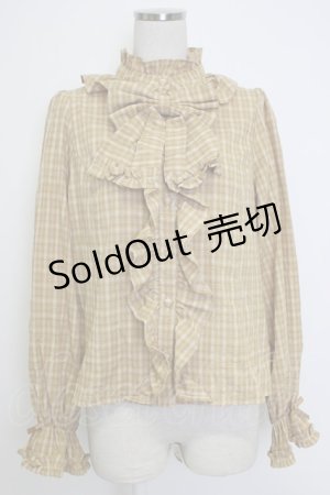 画像: axes femme kawaii / チェック柄ブラウス M イエロー T-26-02-04-005-AX-BL-SA-ZT579