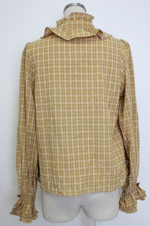 画像2: axes femme kawaii / チェック柄ブラウス M イエロー T-26-02-04-005-AX-BL-SA-ZT (2)
