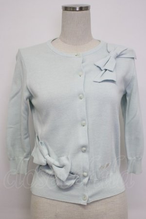 画像: MILK / ダブルリボンニットカーディガン  サックス T-26-02-04-006-ML-TO-SA-ZT