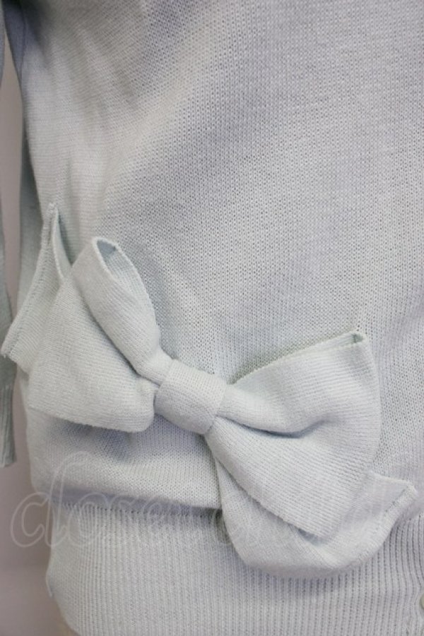 画像4: MILK / ダブルリボンニットカーディガン  サックス T-26-02-04-006-ML-TO-SA-ZT (4)