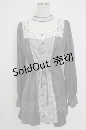 画像: axes femme / ヴィンテージサテンブラウス M グレー T-26-02-04-007-AX-BL-SA-ZT