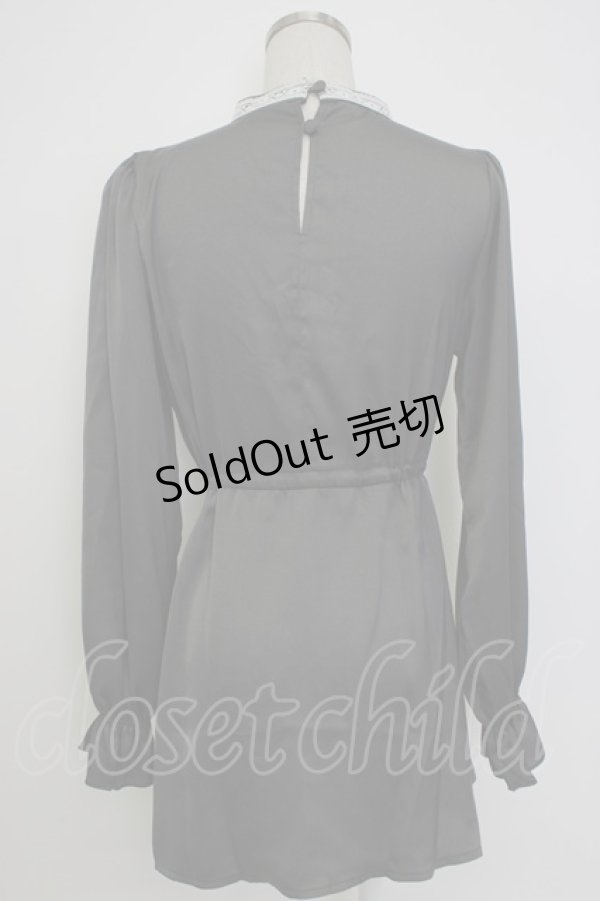 画像2: axes femme / ヴィンテージサテンブラウス M グレー T-26-02-04-007-AX-BL-SA-ZT (2)