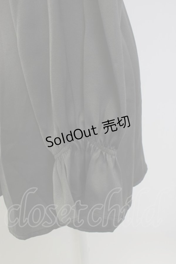 画像4: axes femme / ヴィンテージサテンブラウス M グレー T-26-02-04-007-AX-BL-SA-ZT (4)