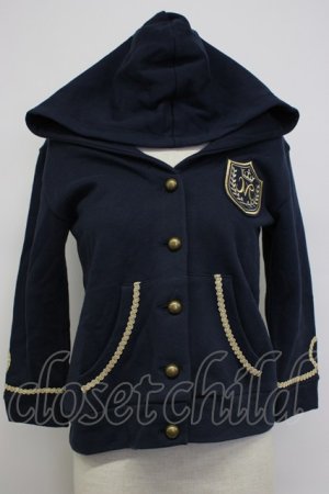 画像: MILK / エンブレムワッペンフードカーディガン  ネイビー T-26-02-04-009-ML-TO-SA-ZT