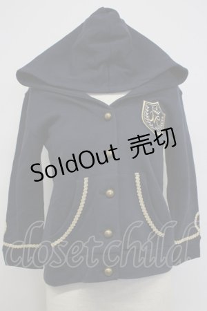 画像: MILK / エンブレムワッペンフードカーディガン  ネイビー T-26-02-04-009-ML-TO-SA-ZT