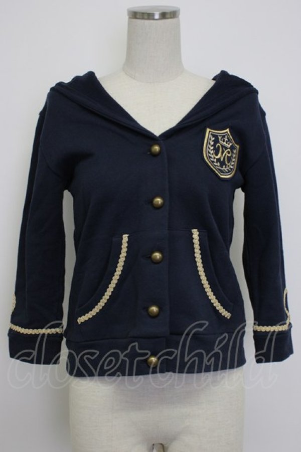 画像5: MILK / エンブレムワッペンフードカーディガン  ネイビー T-26-02-04-009-ML-TO-SA-ZT (5)