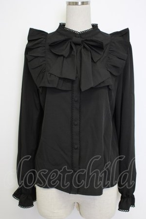 画像: axes femme POETIQUE / ビッグリボンブラウス  黒 T-26-02-04-012-AX-BL-SA-ZT