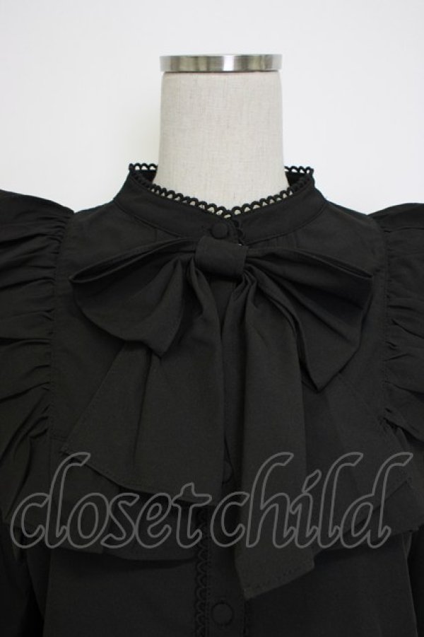 画像5: axes femme POETIQUE / ビッグリボンブラウス  黒 T-26-02-04-012-AX-BL-SA-ZT (5)