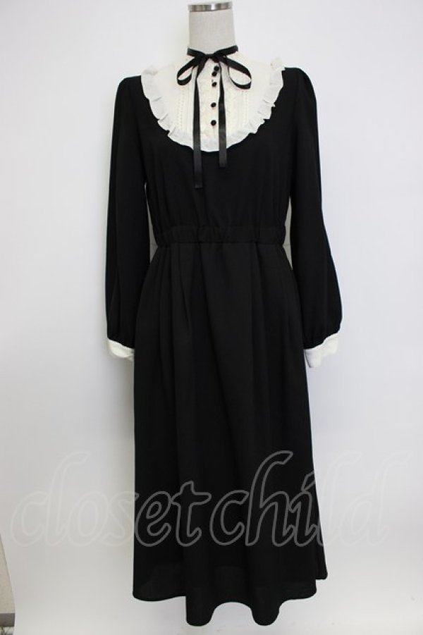 画像1: axes femme / ブロッキングワンピース M ブラック T-26-02-04-013-AX-OP-SA-ZT (1)