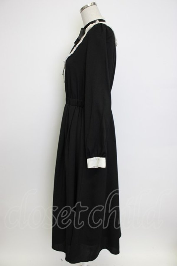 画像4: axes femme / ブロッキングワンピース M ブラック T-26-02-04-013-AX-OP-SA-ZT (4)