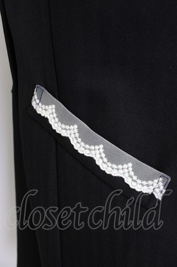 画像5: axes femme POETIQUE / レース襟ロングベスト M ブラック T-26-02-04-014-AX-TO-SA-ZT (5)