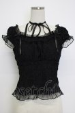 画像1: axes femme / プチローズリボン半袖トップス  黒 T-26-02-04-015-AX-TO-SA-ZT (1)