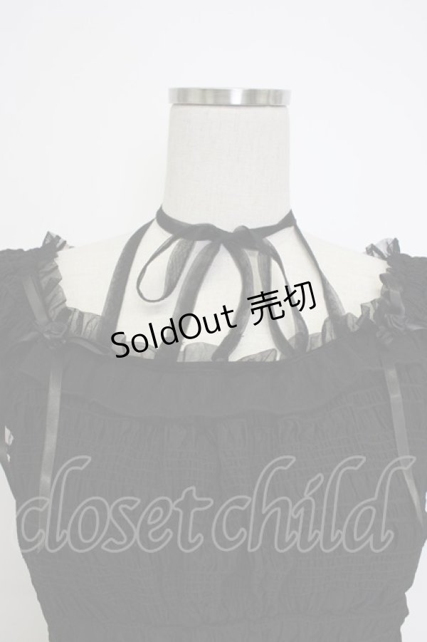 画像4: axes femme / プチローズリボン半袖トップス  黒 T-26-02-04-015-AX-TO-SA-ZT (4)