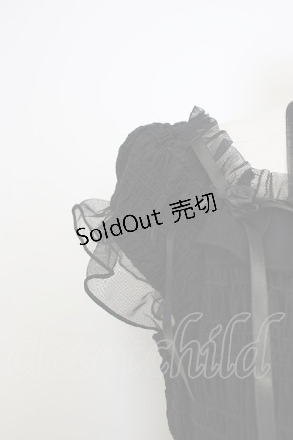 画像5: axes femme / プチローズリボン半袖トップス  黒 T-26-02-04-015-AX-TO-SA-ZT (5)