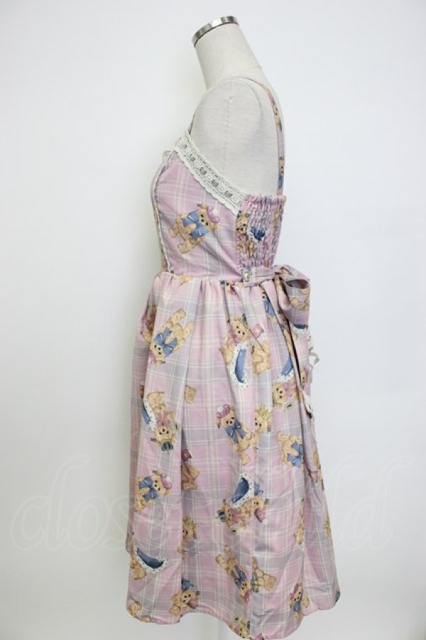 画像5: axes femme kawaii / ロイヤルベアーズ柄ジャンスカ  ピンク T-26-02-04-016-AX-OP-SA-ZT (5)