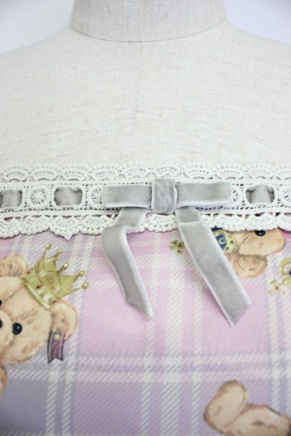 画像7: axes femme kawaii / ロイヤルベアーズ柄ジャンスカ  ピンク T-26-02-04-016-AX-OP-SA-ZT (7)