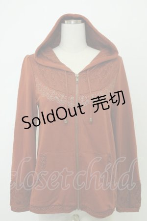 画像: axes femme / 刺繍パーカー M オレンジ T-26-02-05-024-AX-TO-SA-ZT