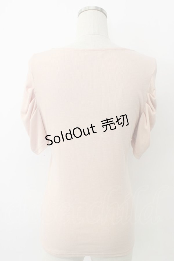 画像2: axes femme / シフォンリボン半袖トップス  ピンク T-26-02-05-002-AX-TO-SA-ZT (2)