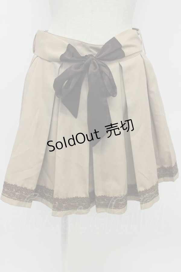 画像1: axes femme / 裾レースプリーツキュロット M ベージュ T-26-02-05-027-AX-PA-SA-ZT594 (1)