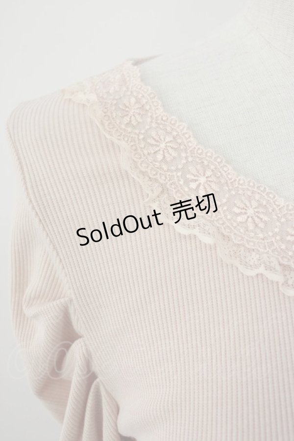 画像4: axes femme / シフォンリボン半袖トップス  ピンク T-26-02-05-002-AX-TO-SA-ZT (4)