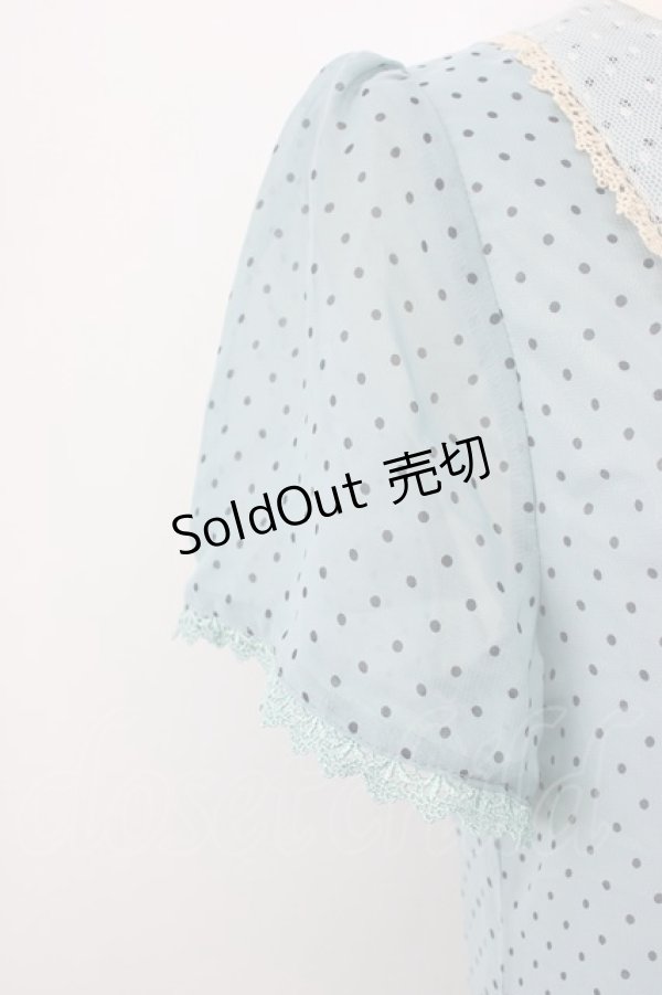 画像4: axes femme / アリスシルエットパネルチュニック  サックスＸアイボリー T-26-02-05-004-AX-OP-SA-ZT (4)