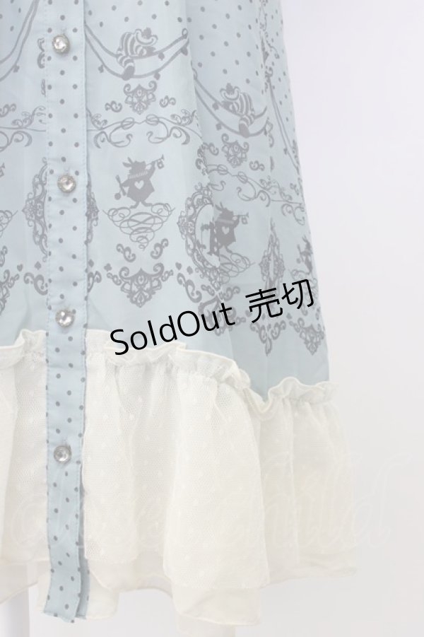 画像5: axes femme / アリスシルエットパネルチュニック  サックスＸアイボリー T-26-02-05-004-AX-OP-SA-ZT (5)